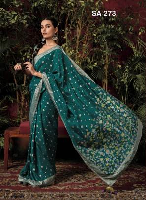 Special Designer Concept Pure Viscose Dola Silk Saree in Rama