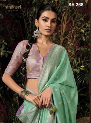 Special Designer Concept Pure Viscose Dola Silk Saree in Light Rama Green