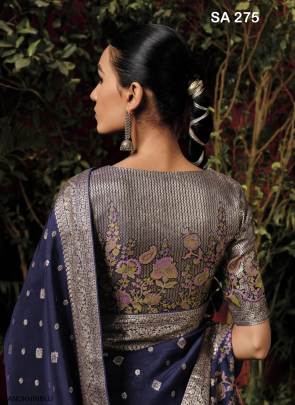 Special Designer Concept Pure Viscose Dola Silk Saree in Navy Blue