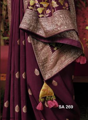 Special Designer Concept Pure Viscose Dola Silk Saree in Maroon