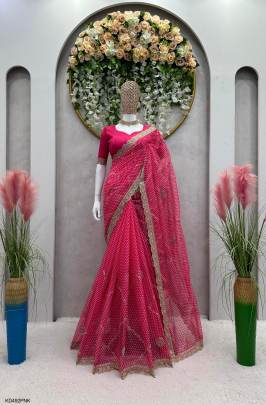 Tibby Silk Fabric with Digital Print Saree in Pink