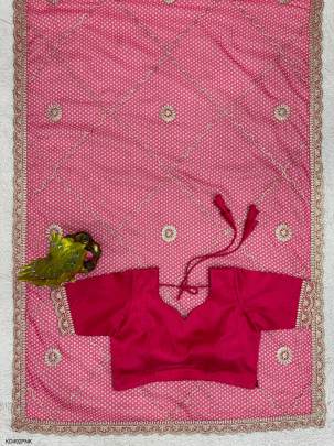 Tibby Silk Fabric with Digital Print Saree in Pink