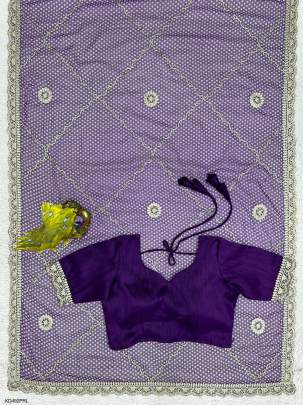 Tibby Silk Fabric with Digital Print Saree in Purple