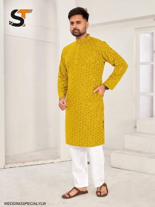 Traditional Chikan Work Kurta for all Beautiful Occasions in Yellow