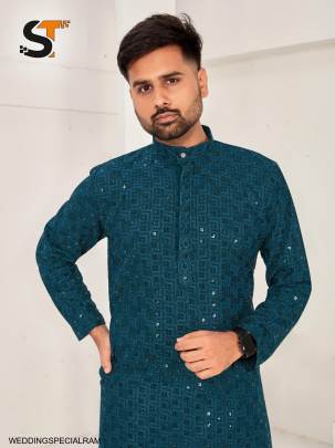 Traditional Chikan Work Kurta for all Beautiful Occasions in Rama