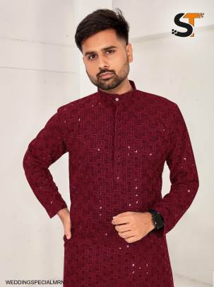 Traditional Chikan Work Kurta for all Beautiful Occasions in Maroon