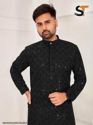 Traditional Chikan Work Kurta for all Beautiful Occasions in Black