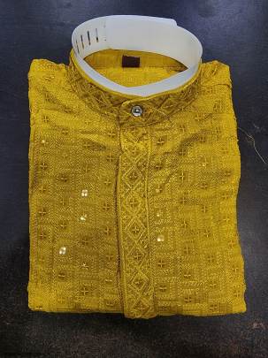 Traditional Chikan Work Kurta for all Beautiful Occasions in Yellow