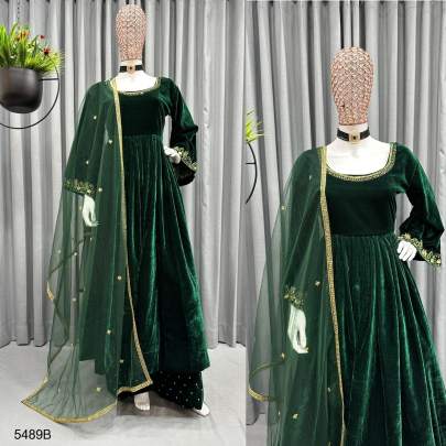 Tree Green Velvet Designer Suit RTC 5489