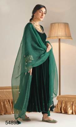 Tree Green Velvet Designer Suit RTC 5489