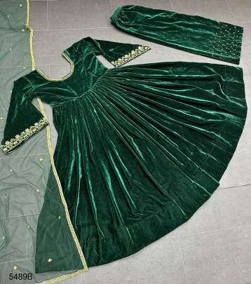 Tree Green Velvet Designer Suit RTC 5489