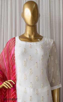 White Suit With Rani Dupatta Beautiful Designer Suit On havy Georgette febric KD-1155