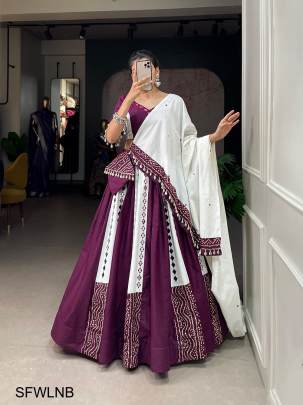 Wine Color  Embrace Your Tradition With Our Exquisite Mirror Work Chaniya Choli To Vibe At Navratri  LNB1673WIN