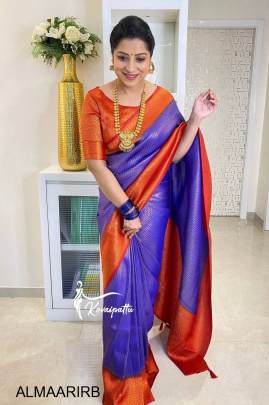 Woven Kanjivaram Banarasi Soft Silk Jacquard  Saree