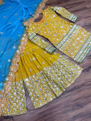 Yellow Designer Sharara Suit RTC-5442