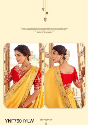 Yellow Georgette Embroidery Saree  YNF7601