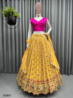 Yellow Haldi Lehngha Choli 6386