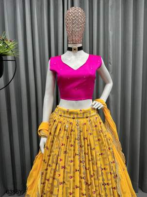 Yellow Haldi Lehngha Choli 6386