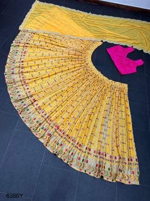 Yellow Haldi Lehngha Choli 6386