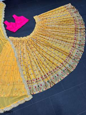 Yellow Haldi Lehngha Choli 6386