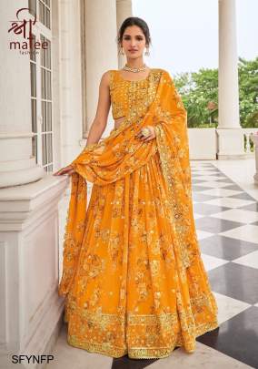 Yellow New Floral Printed Lehenga Choli