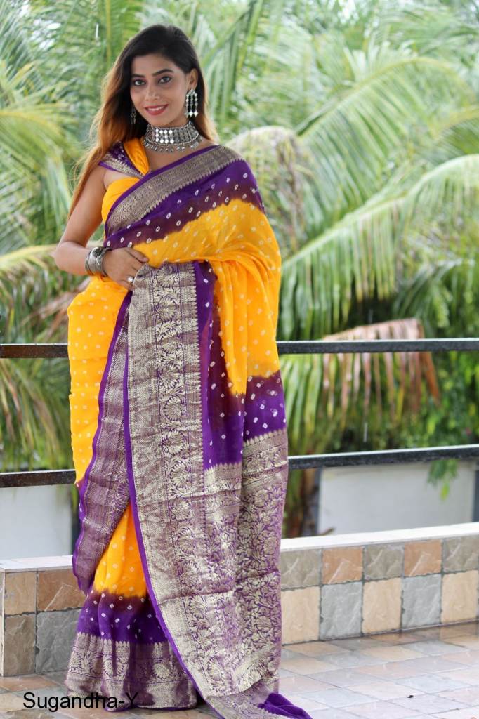 Shop Purple Mangalgiri Saree Online in USA| Yellow Border and Pallu – Pure  Elegance